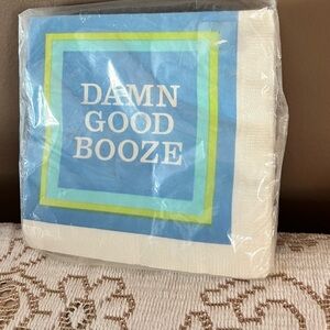 NEW! Damn Good Booze Cocktail Napkins 20 sealed Monogram of California
